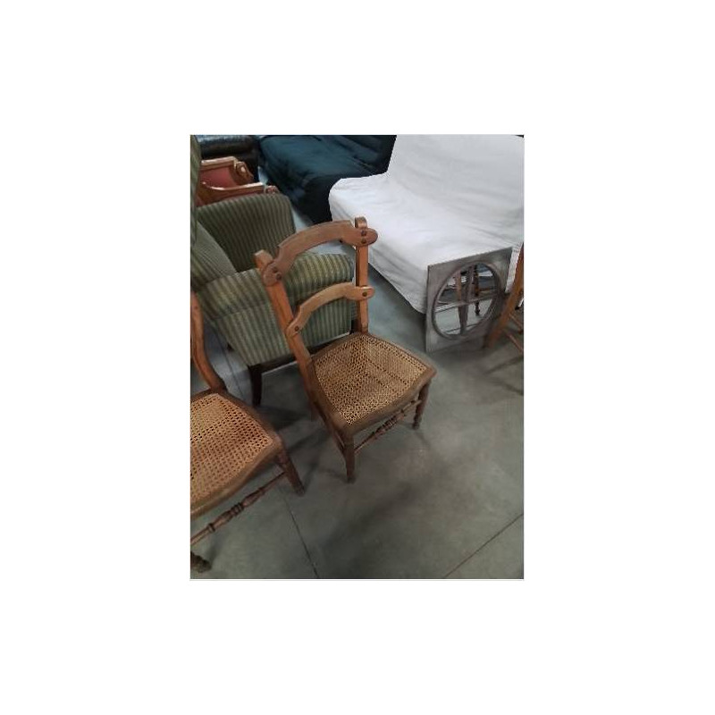 PAIRE DE CHAISES BOIS CANNÉ NAPOLÉON III 2 BARREAUX CHANTOURNÉS