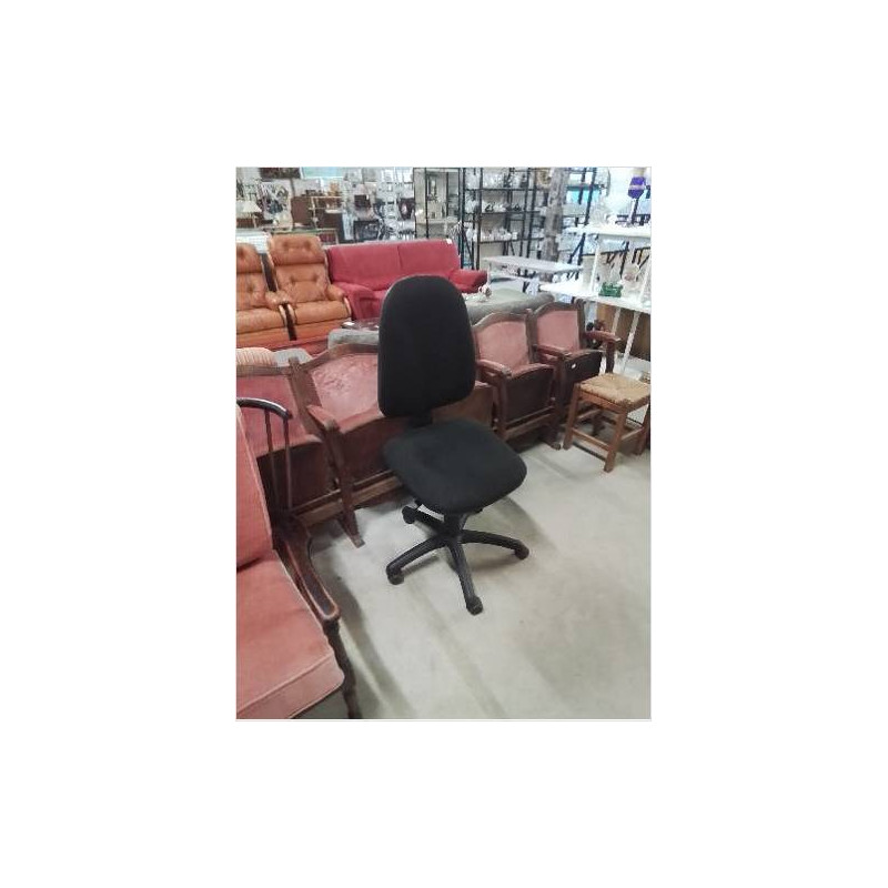 FAUTEUIL DE BUREAU A ROULETTES RÉSINE ET TISSU NOIR