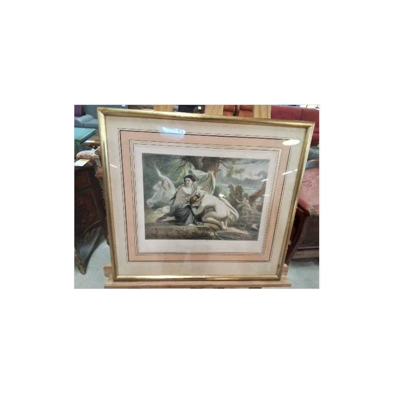 LITHOGRAPHIE  L ORAGE  XIXE JOSEPH FELON 1818 1896