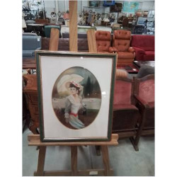 PASTEL JEUNE FEMME A L...