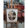 PASTEL JEUNE FEMME A L OMBRELLE 