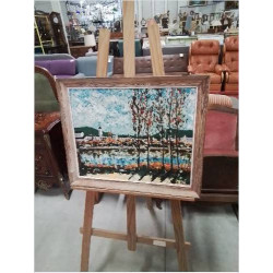 HUILE SUR TOILE PAYSAGE AUX...