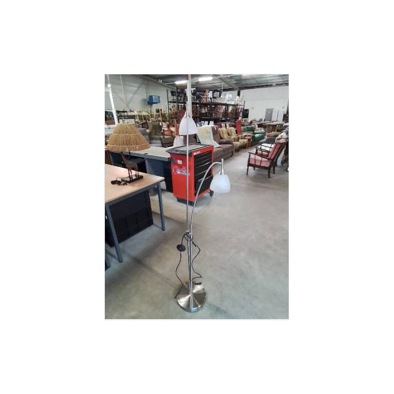 LAMPADAIRE LISEUSE 2 FEUX MÉTAL CHROMÉ 
