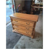 COMMODE BOIS CLAIR 3 TIROIRS PIEDS BOULES STYLE RÉGENCE 