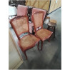 PAIRE DE CHAISES BOIS CLAIR ASSISE ET DOSSIER CANNÉ STYLE RÉGENCE COQUILLE 