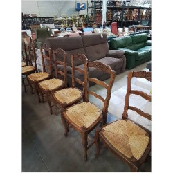 8 CHAISES BOIS PAILLE A...