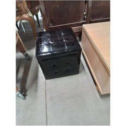 POUF COFFRE PU NOIR