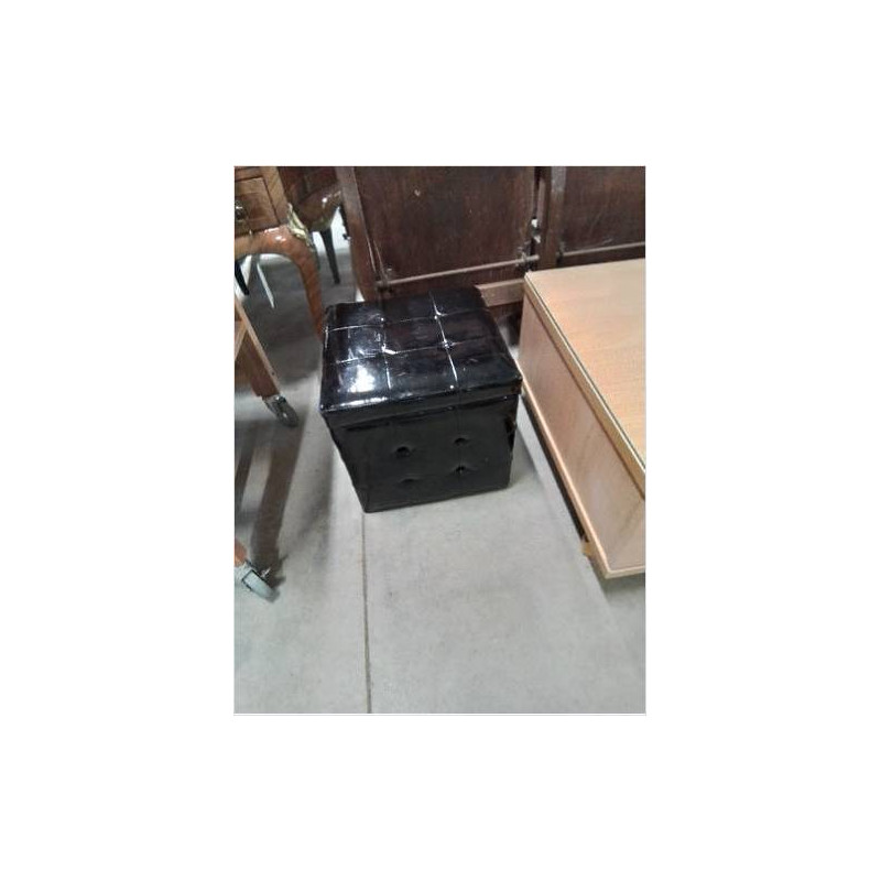 POUF COFFRE PU NOIR