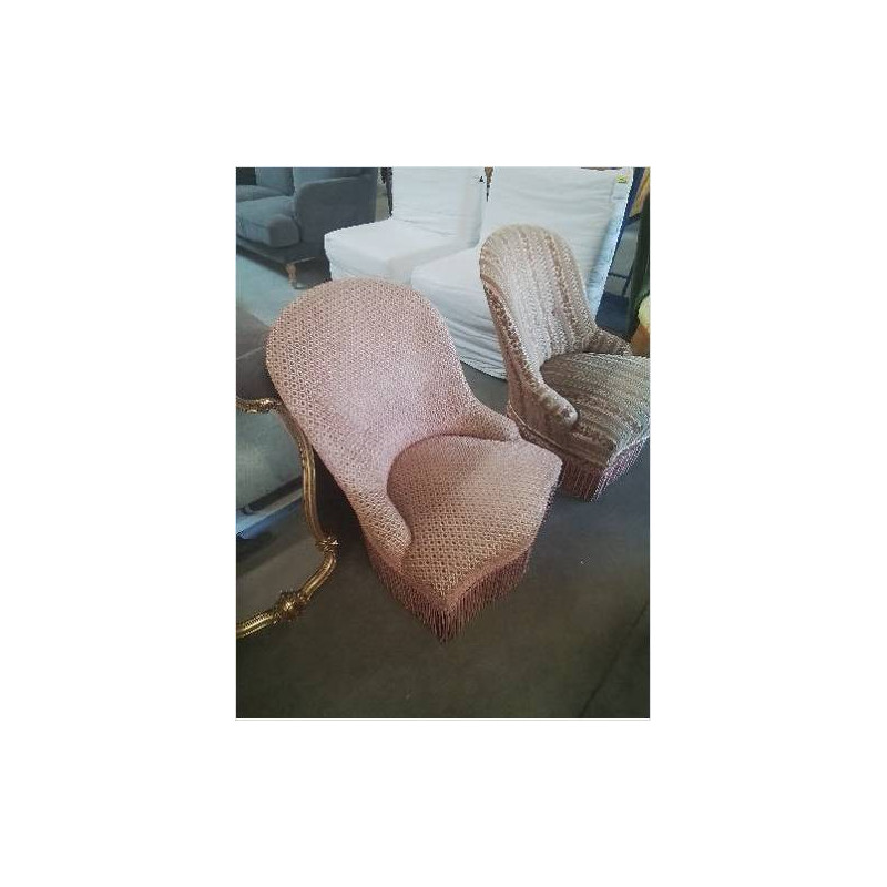CRAPAUD A FRANGES TISSU VIEUX ROSE