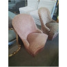 CRAPAUD A FRANGES TISSU VIEUX ROSE