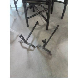 PAIRE DE CHENETS FER FORGÉ 