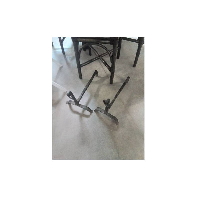 PAIRE DE CHENETS FER FORGÉ 