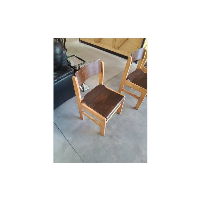 3 CHAISES BOIS CLAIR ACTI LORD GEFORMTES HOLZ ANNÉES 50/60