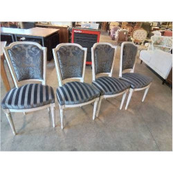 4 CHAISES STYLE LOUIS XVI...