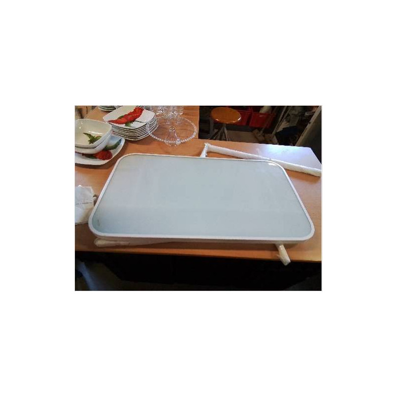 TABLE RABATABLE DE BALCON RECTANGULAIRE MÉTAL PLATEAU VERRE 91X51