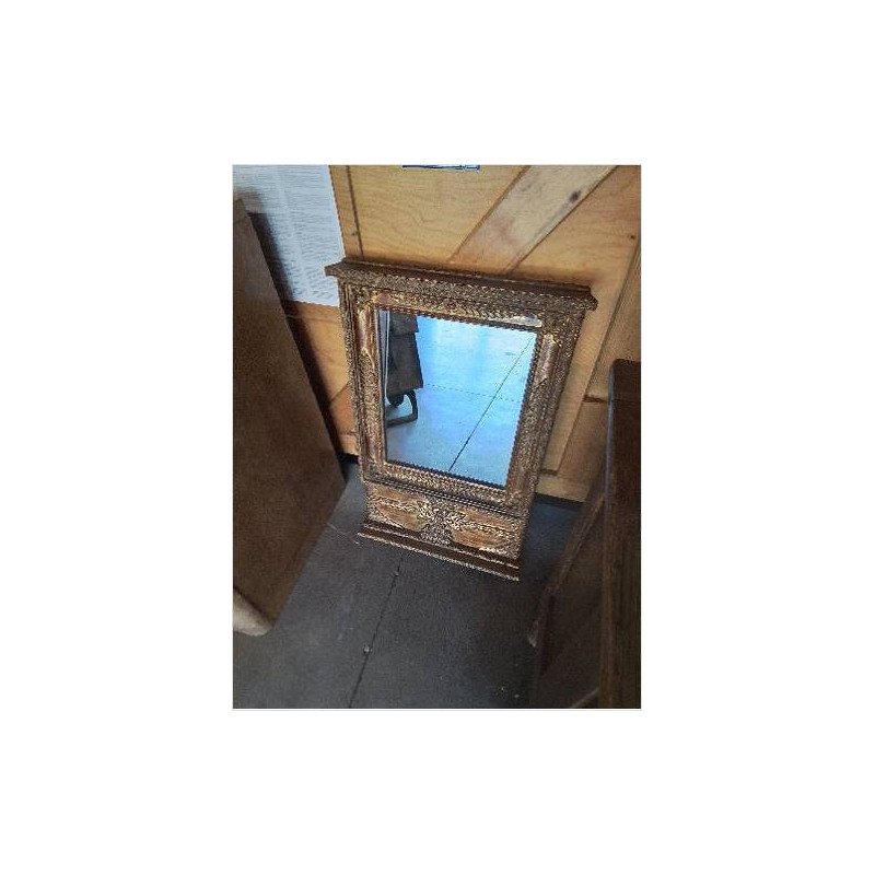 MIROIR RECTANGULAIRE DORE BOIS ET RESINE   STYLE EMPIRE