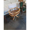 JARDINIERE OVALE A BARREAUX BOIS CLAIR