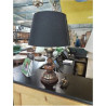 LAMPE BOIS TOURNÉ ET MÉTAL DORÉ AJ NOIR
