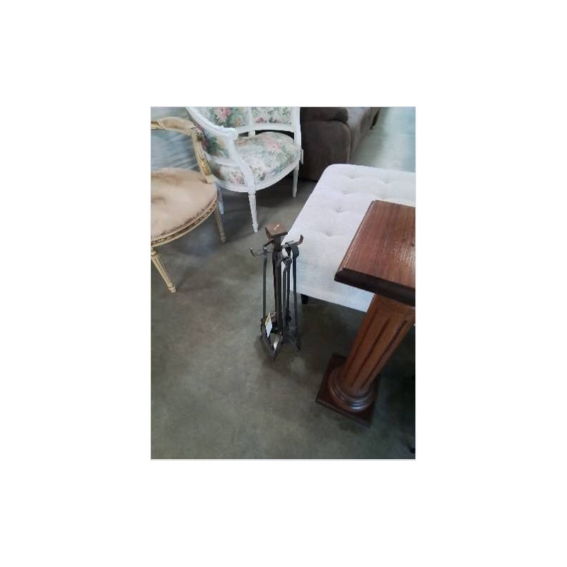 SERVITEUR DE CHEMINÉE FER FORGÉ 5 PIÈCES 