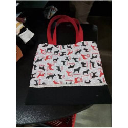 SAC CABA CHIENS NOIR ET ROUGE