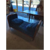 LIT DE REPOS BOIS ET VELOURS BLEU ART DÉCO 