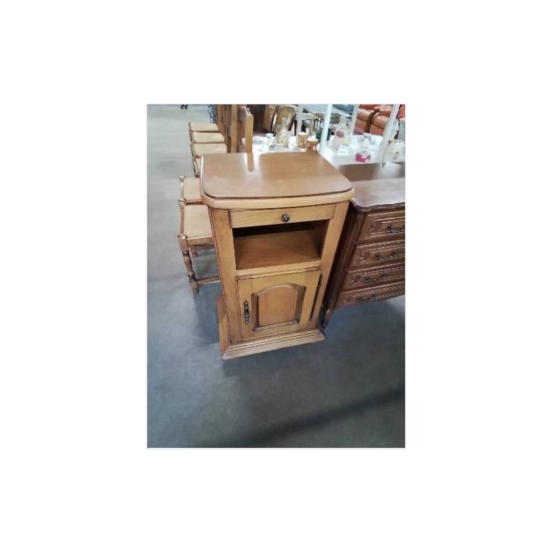 MEUBLE BOIS CLAIR MOULURÉ 1 TIROIR 1 NICHE 1 PORTE STYLE RÉGENCE 