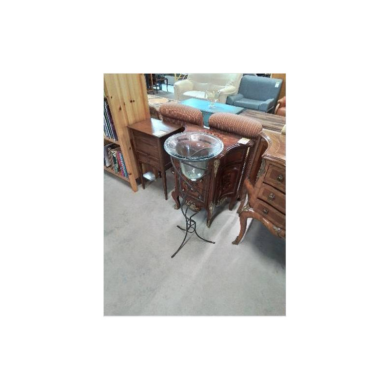 VASE VERRE SUR PIED TRIPODE NOIR
