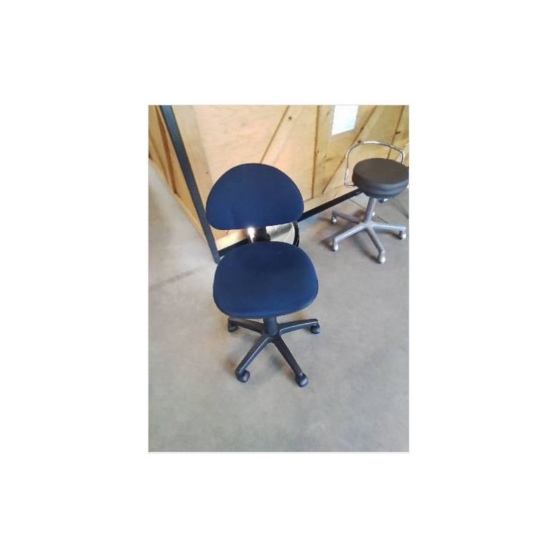 CHAISE DE BUREAU A ROULETTES TISSU BLEU 