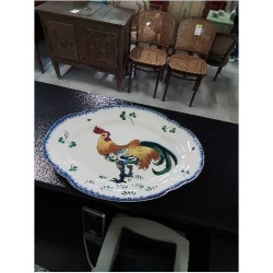 PLAT OVALE CÉRAMIQUE AU COQ...
