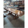 TABLE MONASTÈRE CHENE CLAIR  210X95X76CM AVEC 2 RALLONGES DE 50 CM