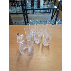 6 VERRES ET SA CARAFE GRAVÉ...