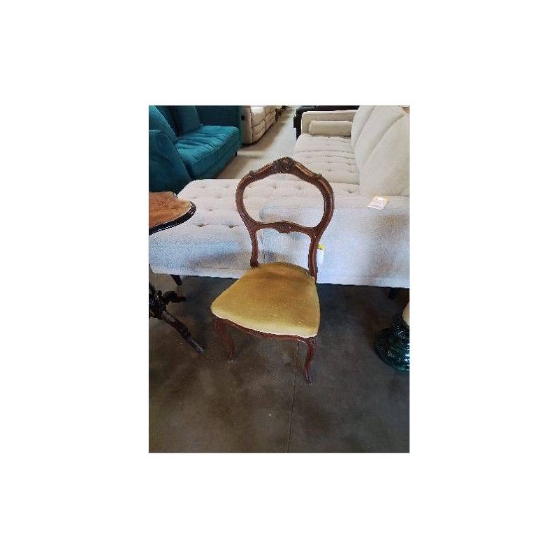 CHAISES BOIS ASSISE CAPITONNÉ TIISU OCRE STYLE LOUIS XV 