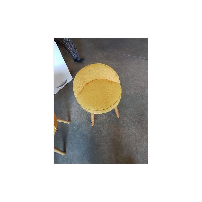 CHAISE ENFANT PIEDS BOIS CLAIR ASSISE TISSU JAUNE 