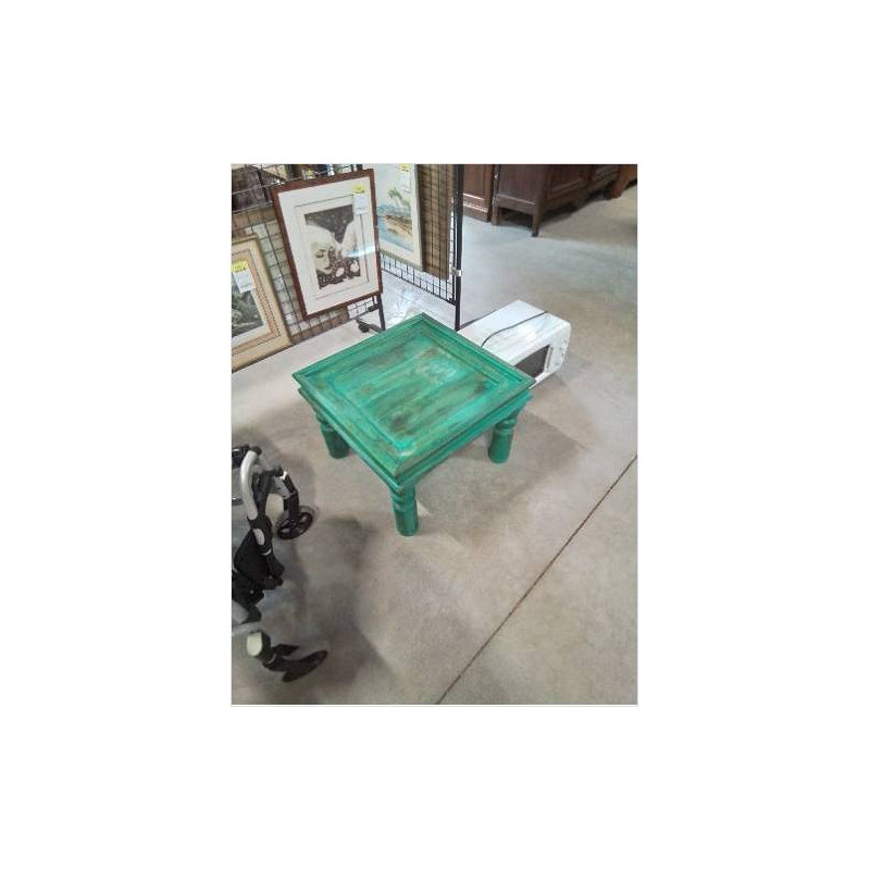 TABLE BASSE CARRÉ OPIUM BOIS PEINT VERT