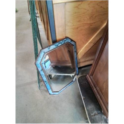 MIROIR OCTOGONAL BOIS BLEU...