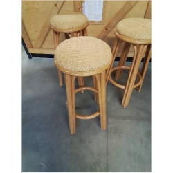 3 TABOURETS DE BAR ROTIN...