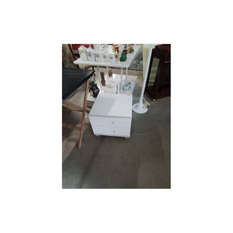 CAISSON A ROULETTES 2 TIROIRS BLANC