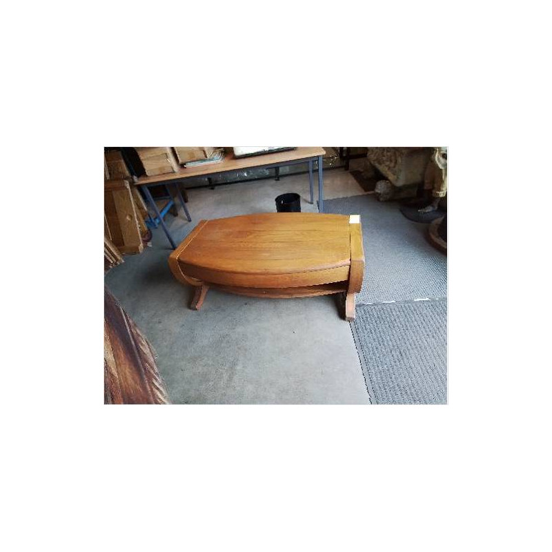 TABLE BASSE TONNEAU CHÊNE CLAIR 