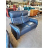 ENSEMBLE SALON 1 FAUTEUIL ET 1 CANAPÉ 2 PLACES RELAX MANUEL CUIR BLEU