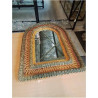 MIROIR CINTRÉ OSIER BICOLORE ANNÉES 60