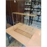 ETAGERE MURAL MÉTAL DORÉ 3 TABLETTTES VERRE ANNÉES 70