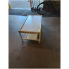 TABLE BASSE BOIS LAQUÉ ROTIN 2 TABLETTES 