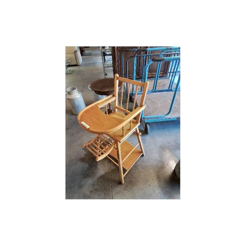 CHAISE HAUTE BÉBÉ BOIS CLAIR ANNÉES 50