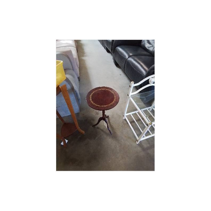 GUERIDON ROND TRIPODE BOIS DESSUS LISERÉ DORÉ 