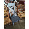 CHAISE BOIS GRIS HAUT DOSSIER ASSISE PU TAUPE
