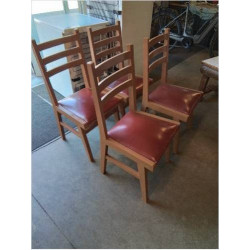 4 CHAISES BOIS PEINT...