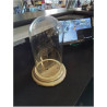 GLOBE VERRE SOCLE MÉTAL CRÈME