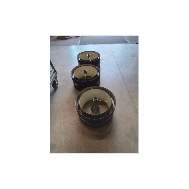 SUSPENSION RONDE TISSU NOIR