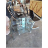 MEUBLE TV MÉTAL CHROMÉ 3 TABLETTES VERRE