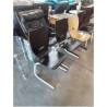 CHAISE D’ACCEUIL PIÈTEMENT MÉTAL BLANC ASSISE BOIS NOIR